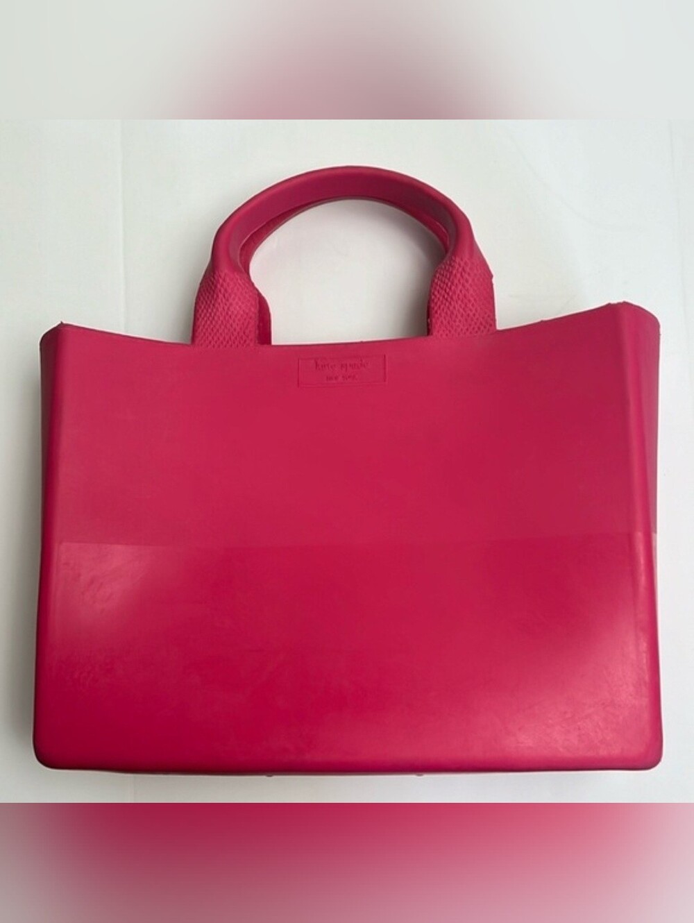 Kate Spade Pink Quinn Rubber Tote Bag EUC - Picture 1 of 8